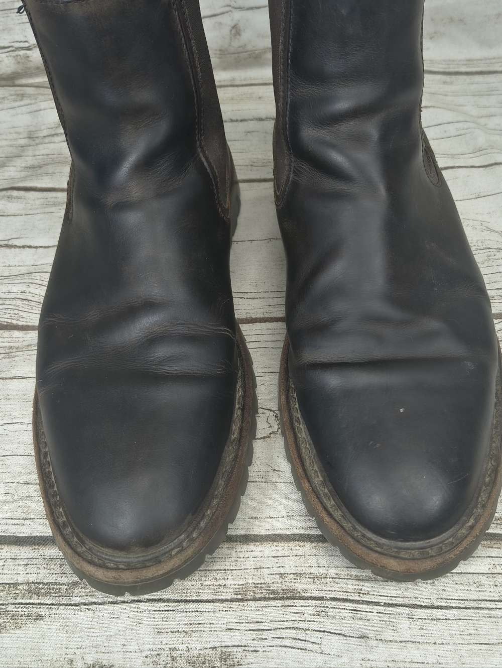 Thursday Brown Oiled Leather Slip On Chelsea Boots Size Men 11 - Picture 3 of 6